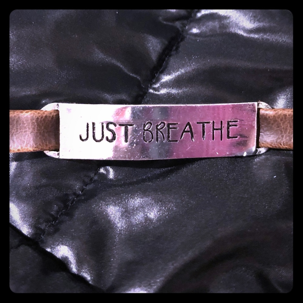 Just breath inspirational leather bracelet